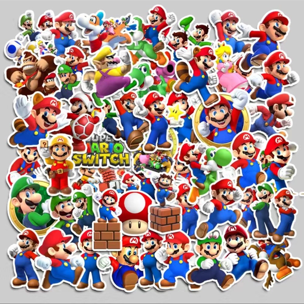 New in package 50 pk Mario Brothers stickers